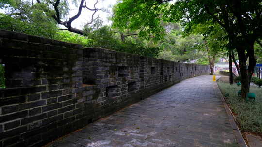 广州 越秀公园 古城墙视频素材模板下载
