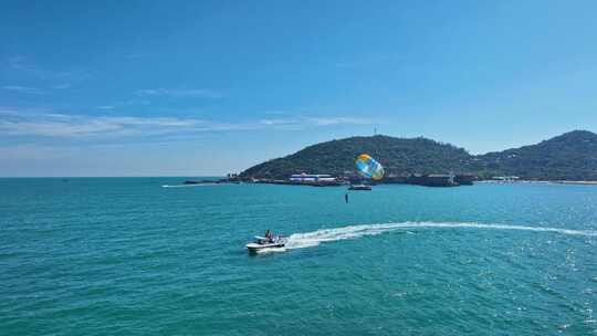 海南陵水分界洲岛海岛旅游水上运动航拍