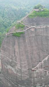 航拍湖南通道万佛山景区丹霞大山