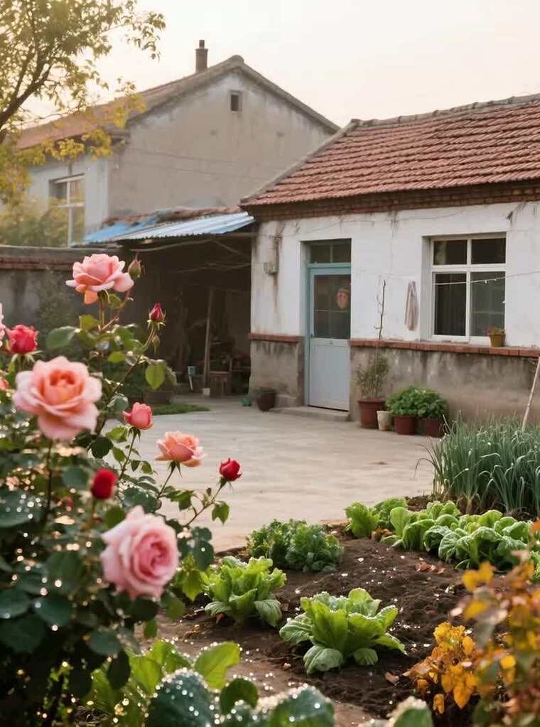 乡村小院花卉蔬菜景观