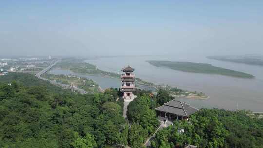 湖北鄂州市西山风景区航拍