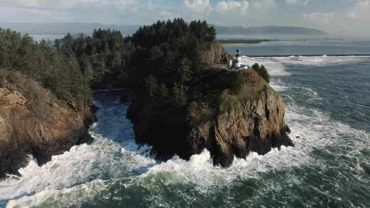 海，灯塔，海岸，华盛顿