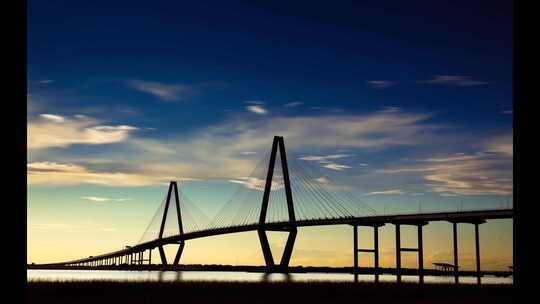 跨海大桥的日落