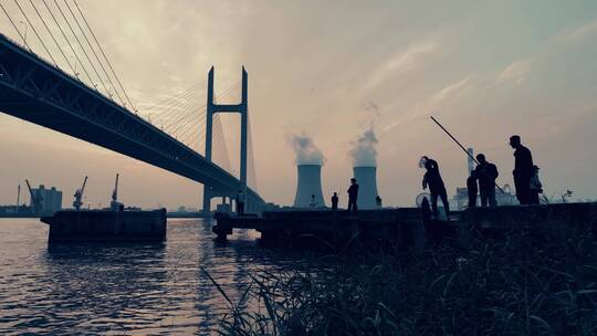 闵浦三桥航拍合集视频素材模板下载