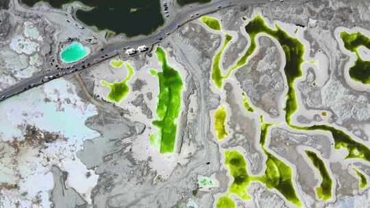 最新青海翡翠湖盐湖4K航拍视频素材模板下载