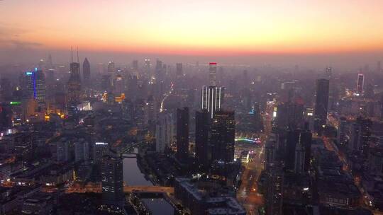 上海陆家嘴建筑航拍风光4K
