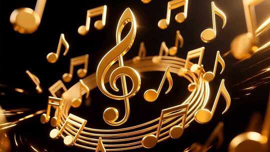 360度循环金色音符4K