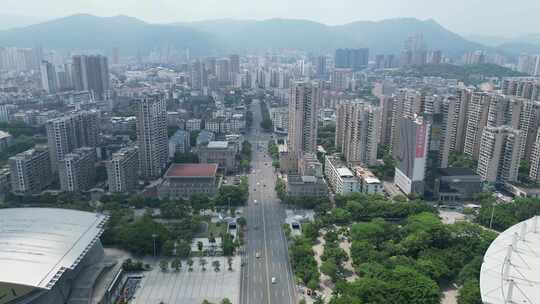 福建莆田市体育中心航拍