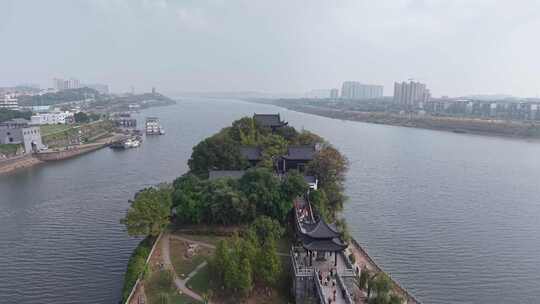 航拍衡阳石鼓书院4A景区