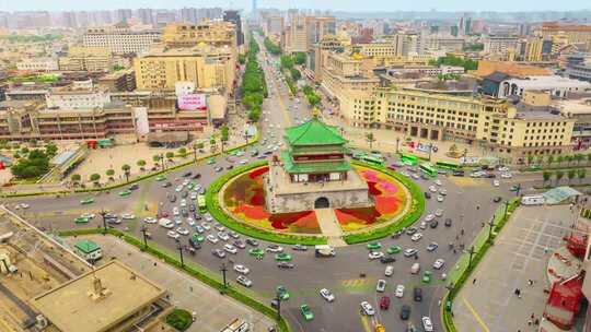 西安城市航拍延时摄影