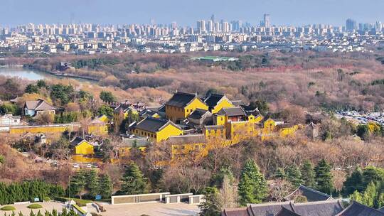 航拍瘦西湖风景区大明寺观音山园林寺庙