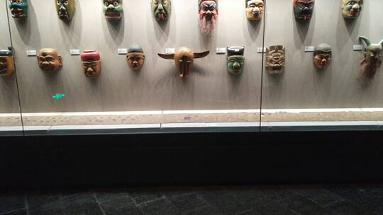 木雕傩面具4K实拍视频