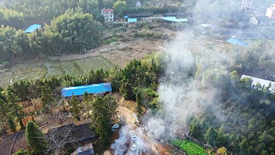 福建武夷山附近村镇航拍风光