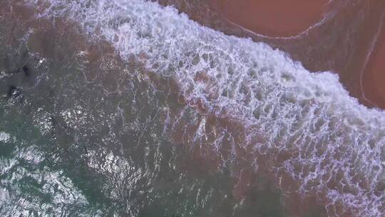 航拍海岸海浪海水流动律动视频素材模板下载