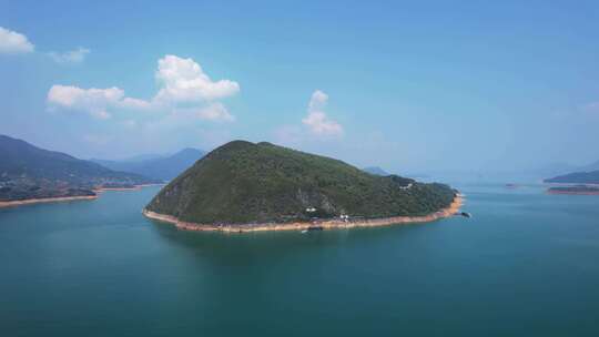 航拍湖南旅游郴州东江湖高山湖泊岛屿风景