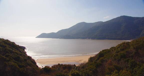 4K大海海滩 舟山冬季海岛沙滩远景