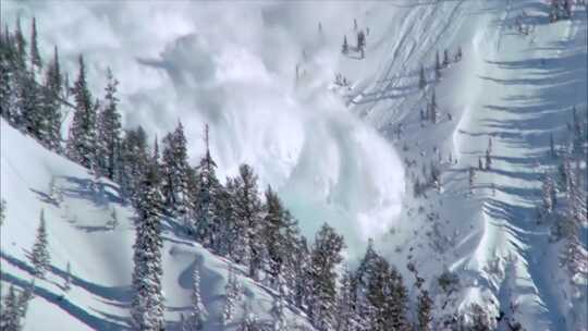 雪崩大自然探险雪景视频素材模板下载