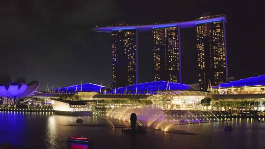 新加坡城市灯光夜景视频素材模板下载