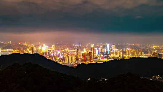 山城重庆城市夜景风光延时