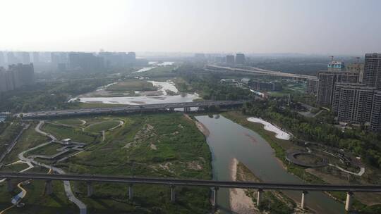西安灞桥生态湿地公园三河一山灞桥驿