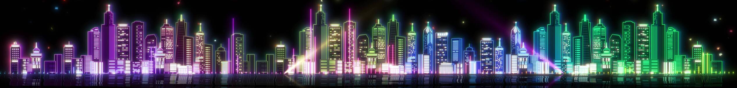 城市夜景 霓虹灯