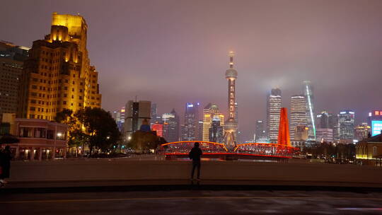 上海城市雨夜视频素材模板下载