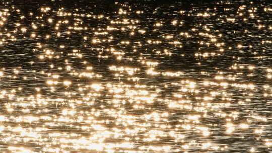 4K水面波光涟漪夕阳金色反光视频素材模板下载