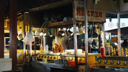 夜市实拍4k升格 街道 人文 食物