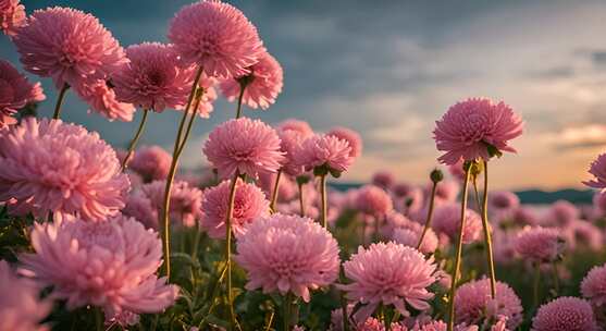 菊花特写秋菊花海花朵花丛向日葵鲜花盛开