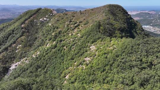 航拍威海里口山里口顶绝望坡秋季山野风景