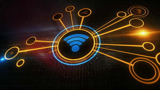 WiFi无线移动连接符号3d数字概念视频素材模板下载