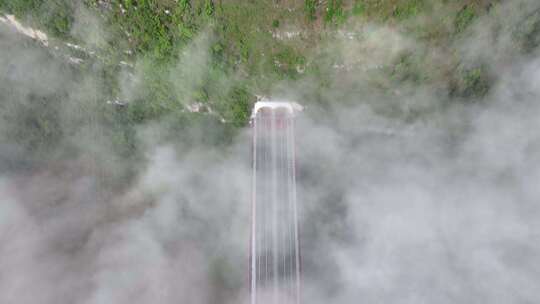 贵州平塘大桥平流雾航拍视频素材模板下载