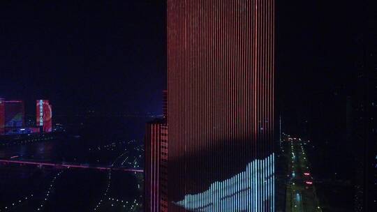 滨海新区 于家堡 灯光秀 夜景 航拍