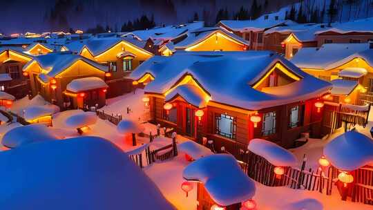 「有版权」航拍中国雪乡4K