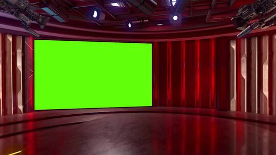 3D虚拟直播间新闻演播室三维主持人解说场景视频素材模板下载