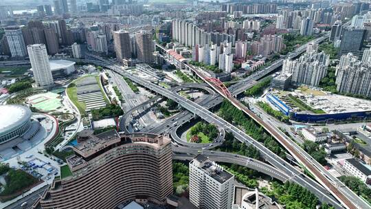 城市交通航拍空镜
