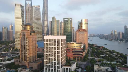 上海陆家嘴金融中心全景4K航拍