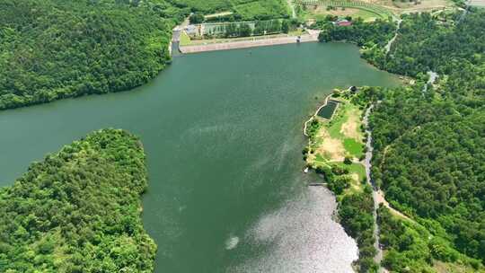 南京溧水无想寺水库自然风光航拍