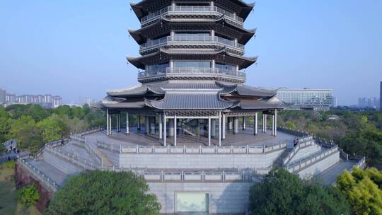 南宁五象湖公园五象塔中式传统建筑