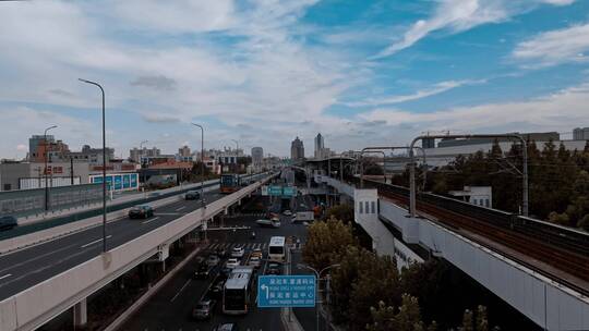 上海地铁站延时航拍