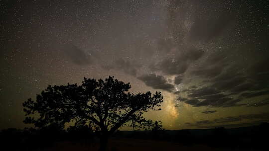 犹他州埃斯卡兰特沙漠中的银河系恒星延时