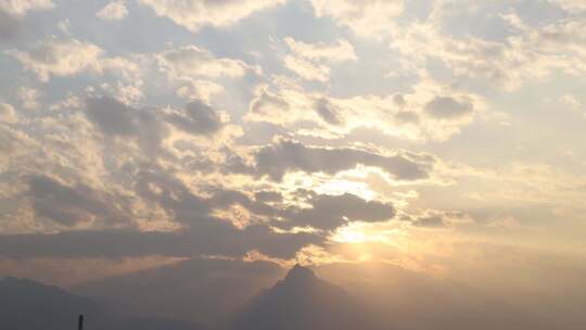 延时摄影 秦岭 山峰 落日 日出 云 黄昏