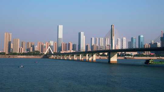 长沙银盆岭大桥湘江视频素材模板下载