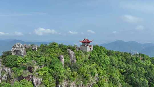 福建泉州仙公山航拍地藏殿山顶寺庙风景风光