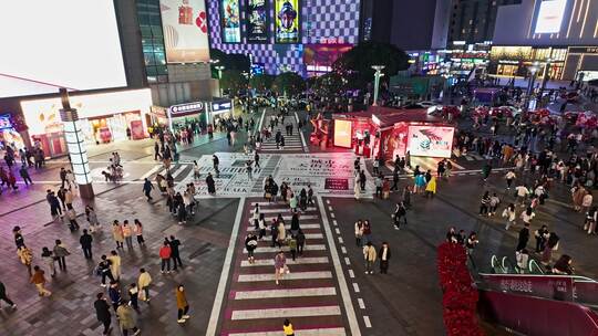 重庆观音桥夜景人流