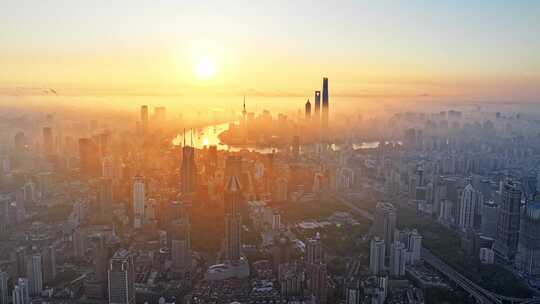上海日出延时 上海平流雾 城市延时