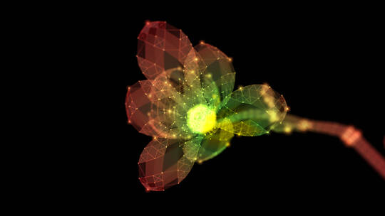 全息粒子花朵背景视频素材模板下载