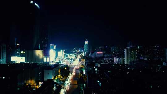 合集昆明城市夜景交通航拍