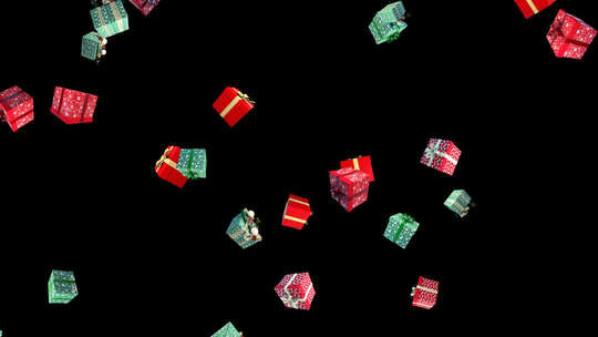 漂浮的节日礼品盒
