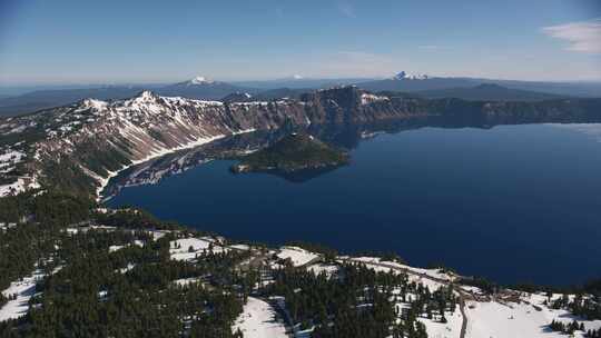 火山口，湖，水，反射